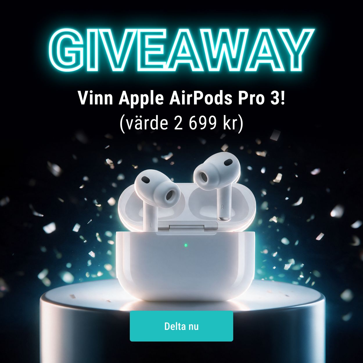 Vinn Apple AirPods Pro 3 hos Teknikdelar