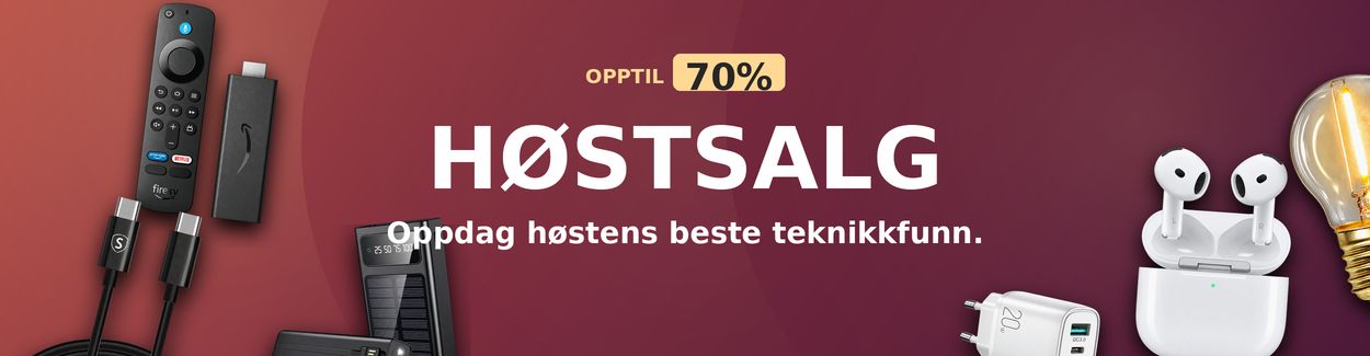 Høstsalg på teknologi og tilbehør – spar opptil 70%