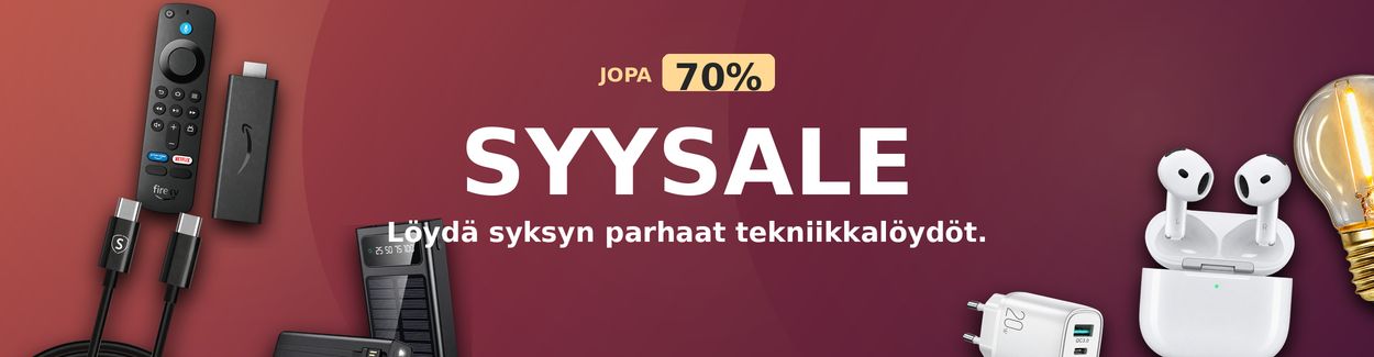 Syysale tekniikasta ja tarvikkeista – säästä jopa 70%