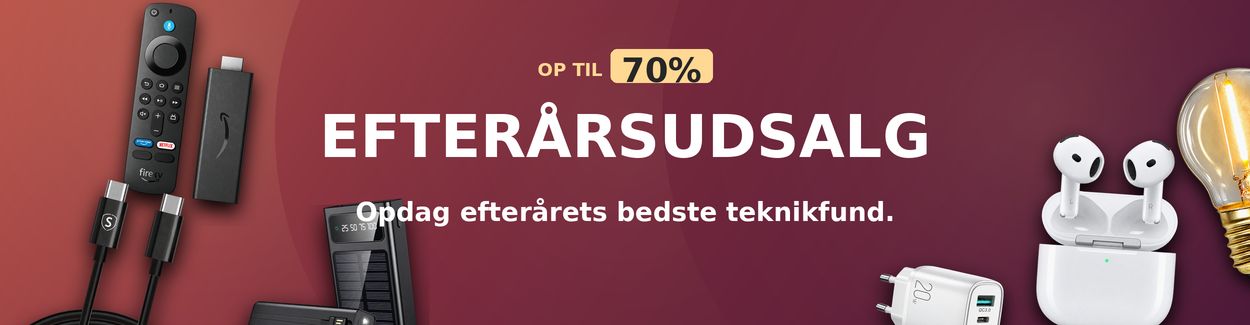 Efterårsudsalg på teknik og tilbehør – spar op til 70%