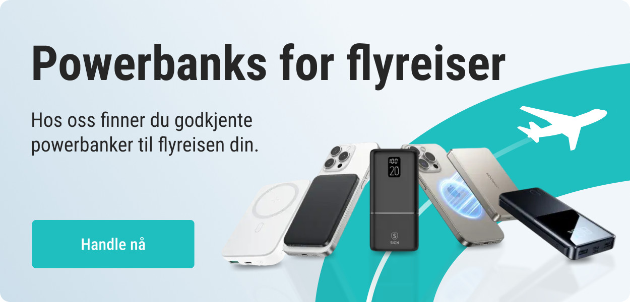 Powerbanks for reise – Godkjent for fly