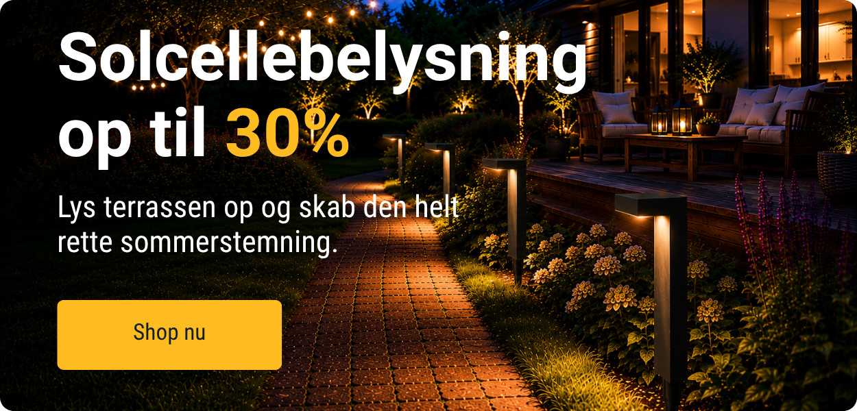 Solcellebelysning op til 30%