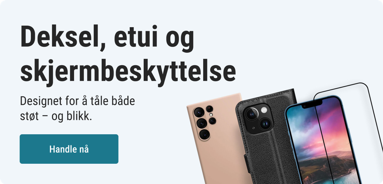 Deksel, etui og skjermbeskyttelse