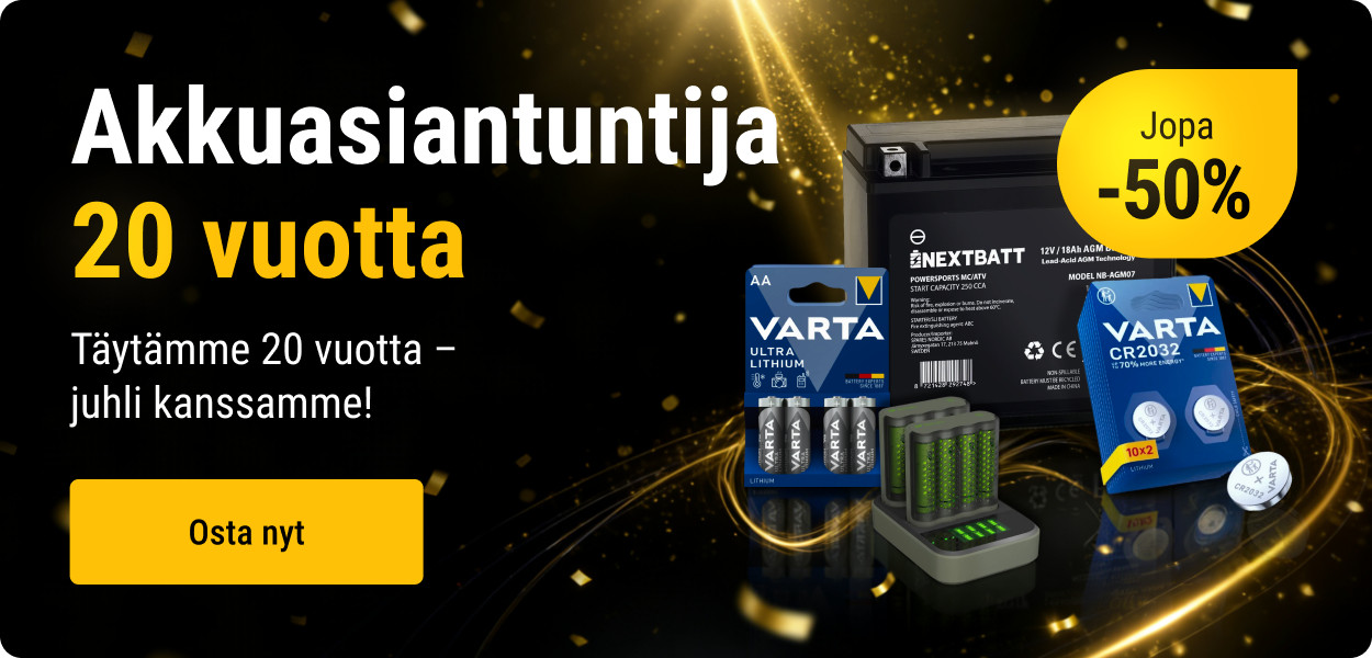 Akkuasiantuntija 20 vuotta