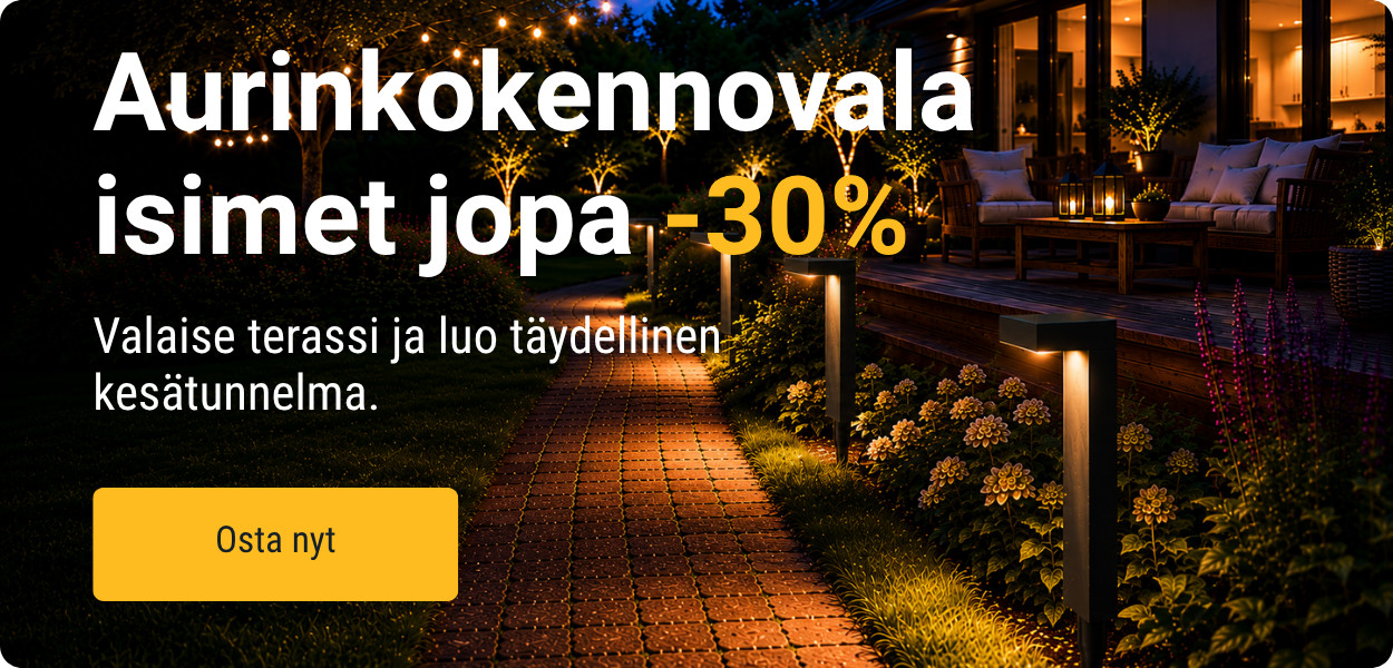 Aurinkokennovalaisimet jopa -30%