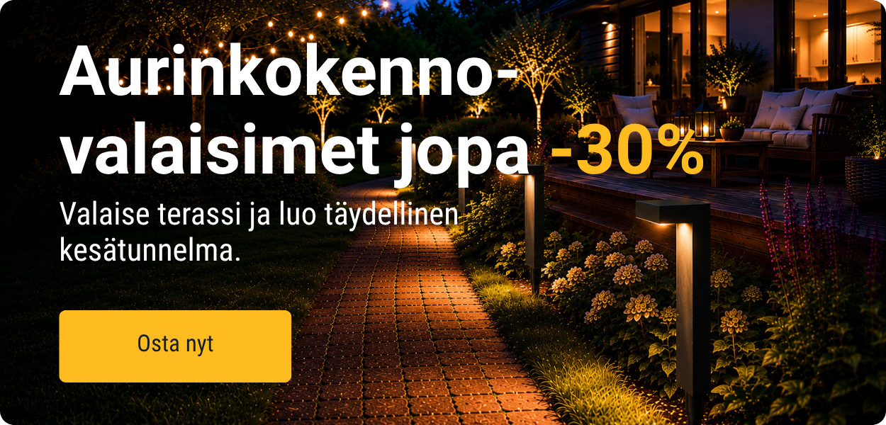 Aurinkokennovalaisimet jopa -30%