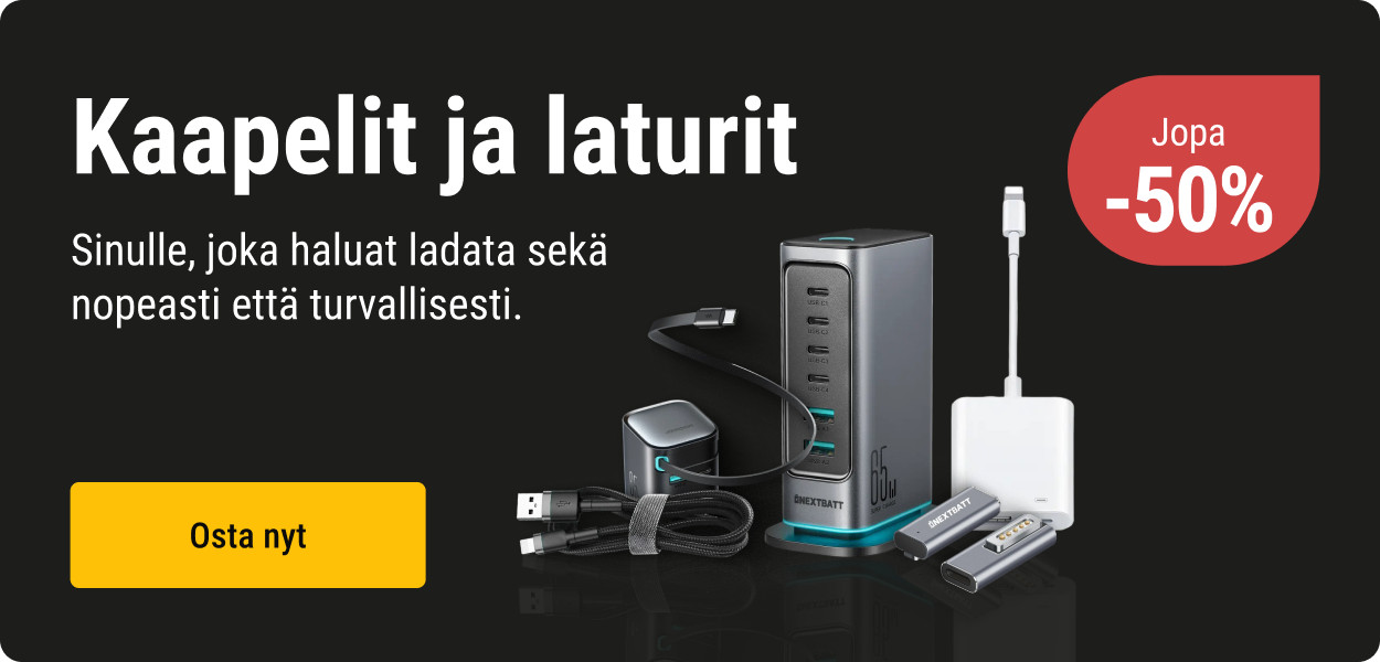 Kaapelit & laturit – jopa 50% alennusta