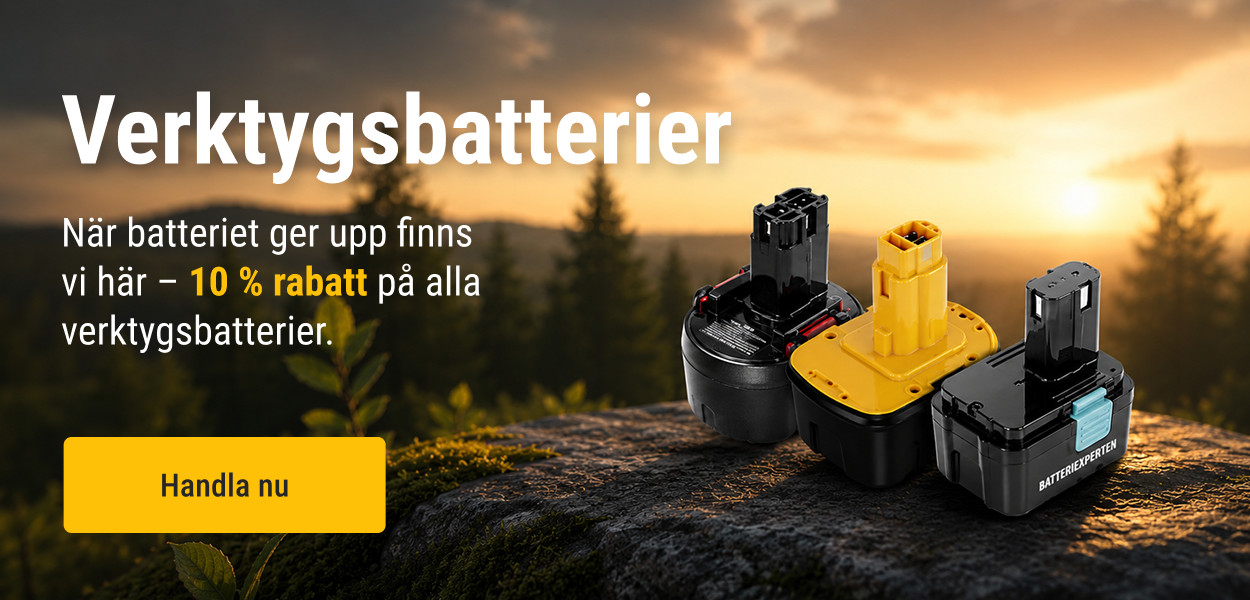 10% rabatt på vertygsbatterier