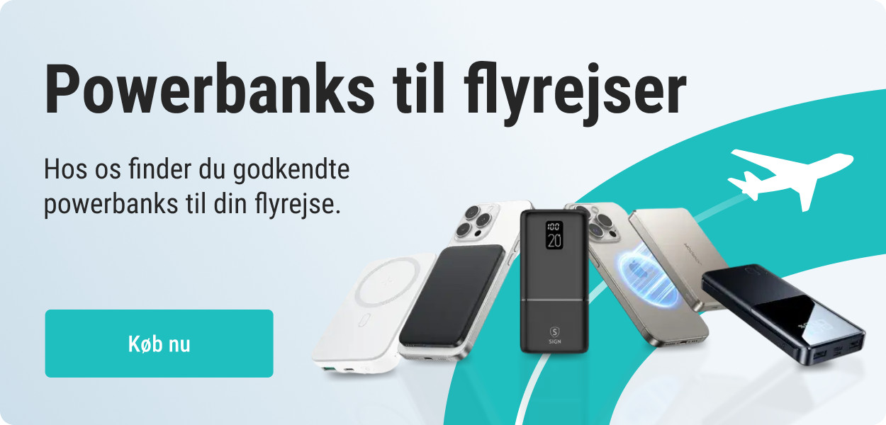 Powerbanks til flygrejser