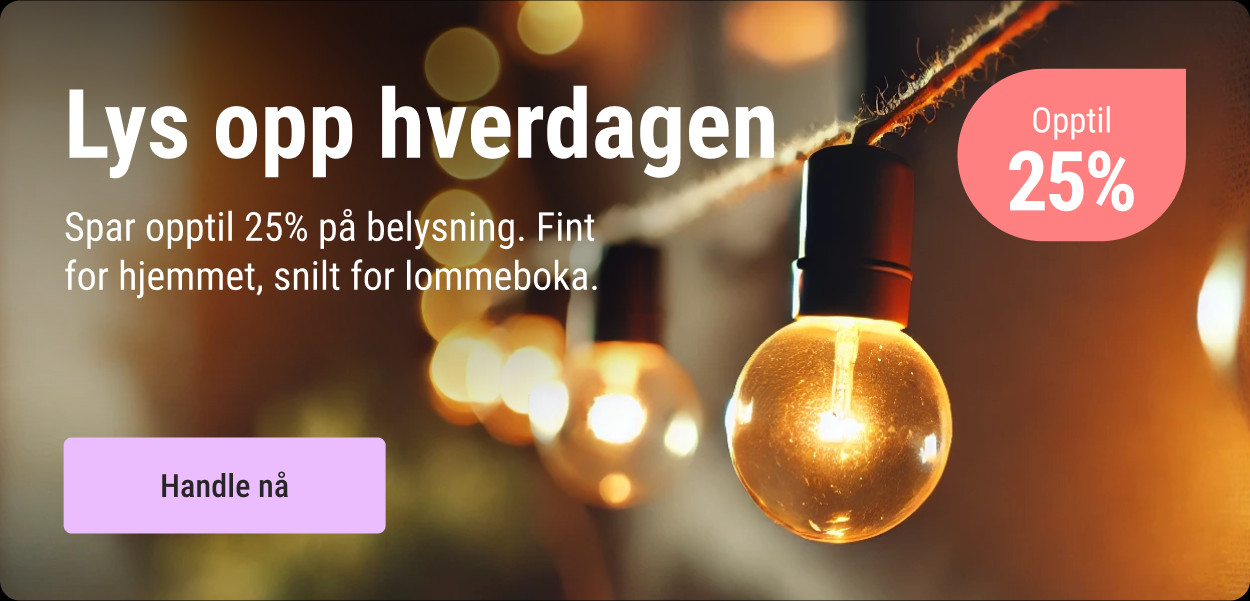 Belysning for hjem og tech – opptil 25% rabatt