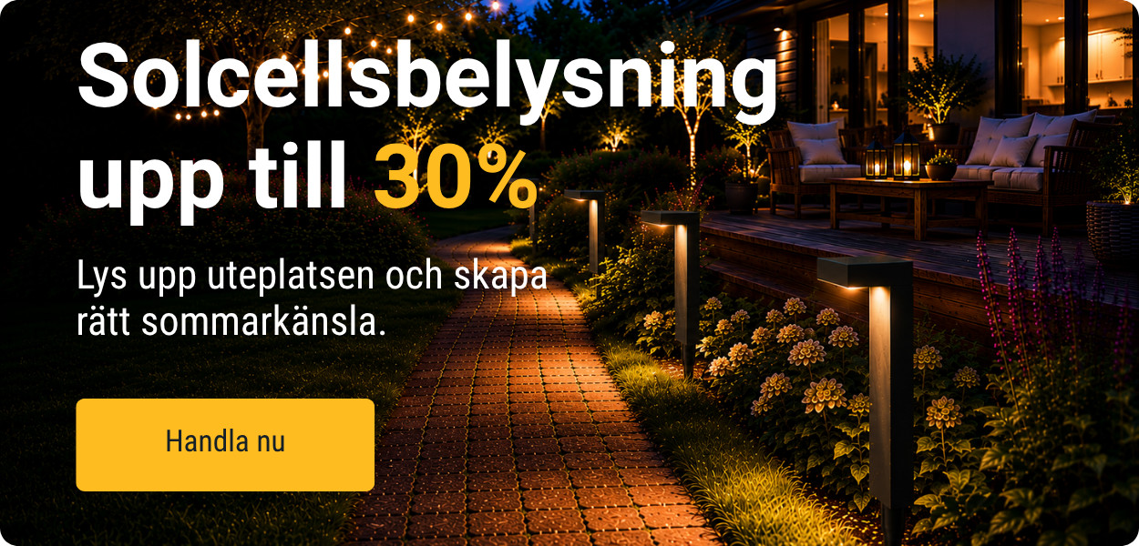 Solcellsbelysning upp till 30%