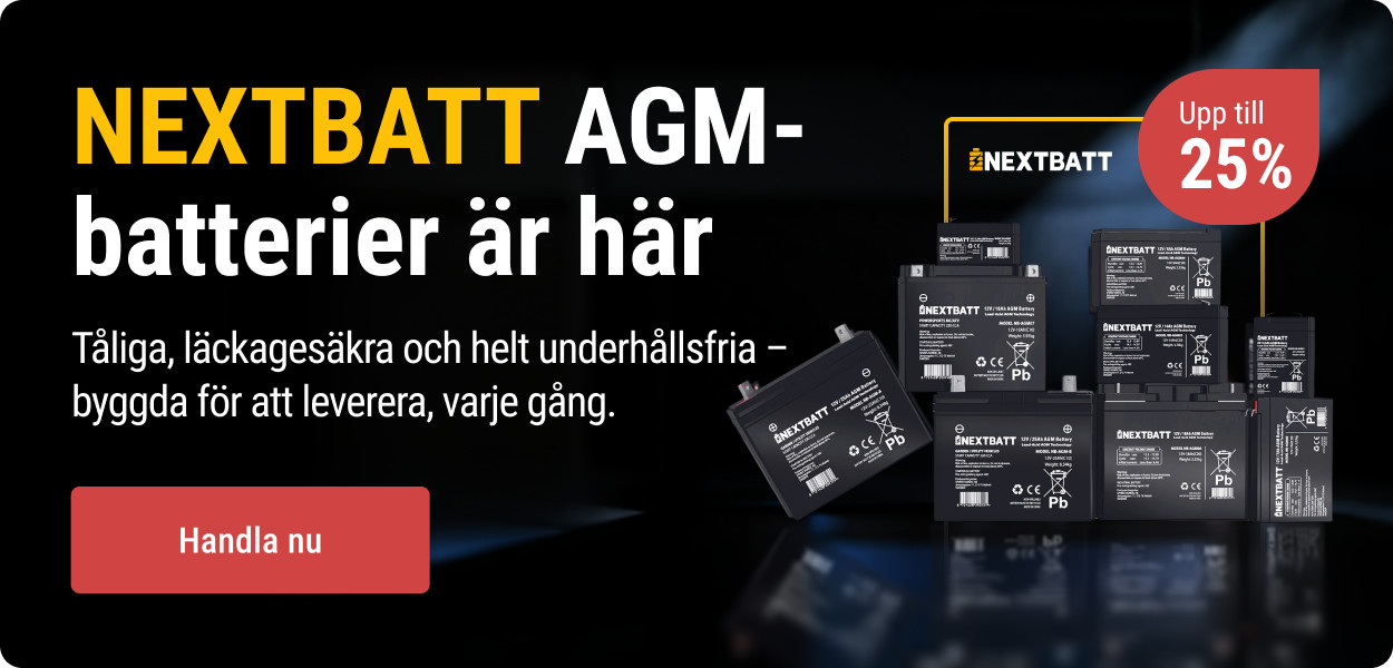 NEXTBATT AGM-batterier upp till 25%