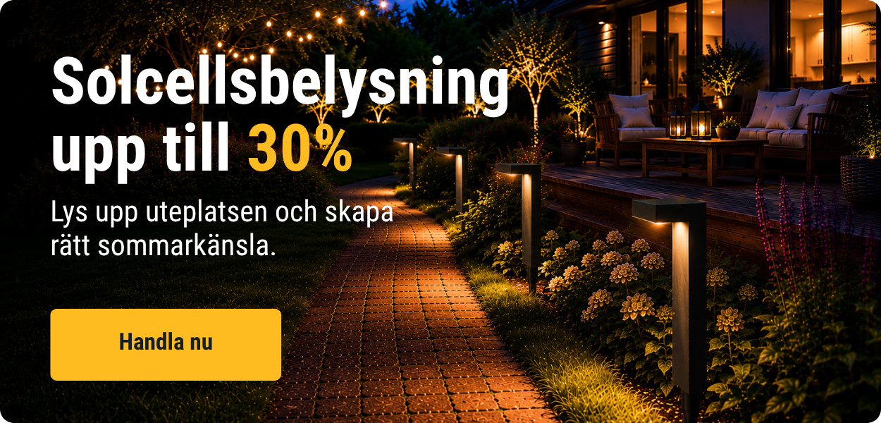 Solcellsbelysning upp till 30%
