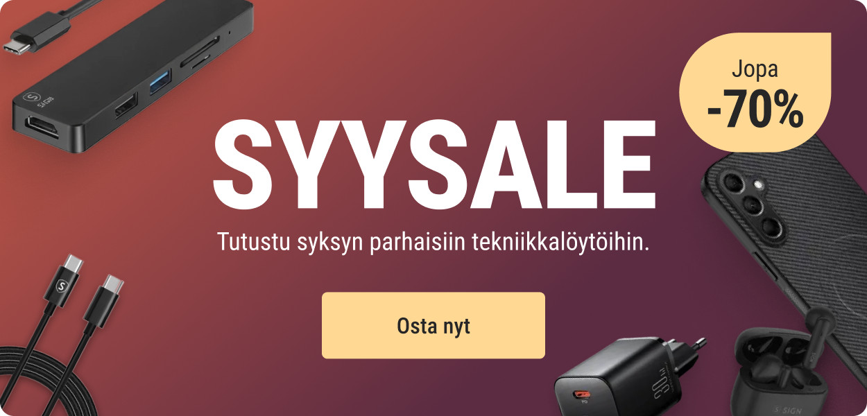 Syysale jopa -70%