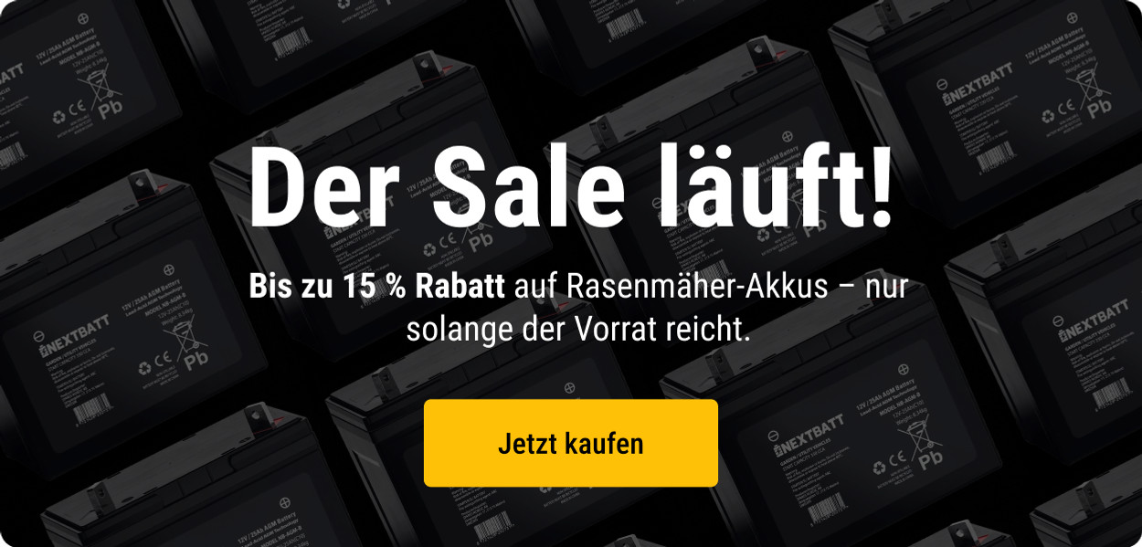 Rasenmäher-Akkus – Bis zu 15% Rabatt