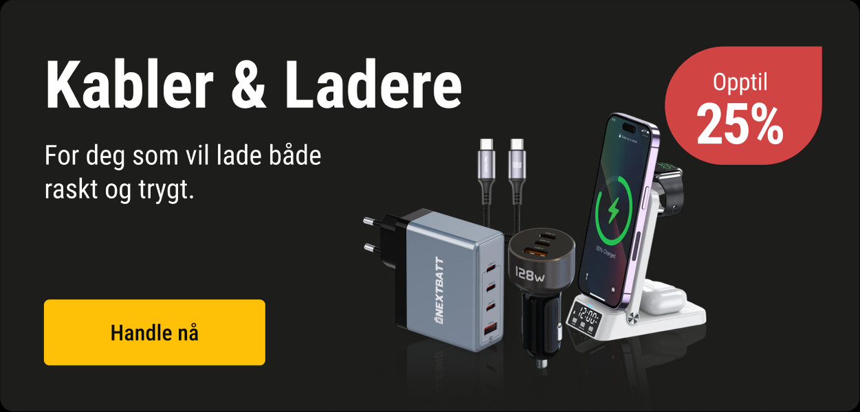 Kabler og Ladere – Spar Opptil 25%