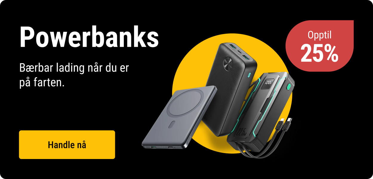 Powerbanks opptil 25%