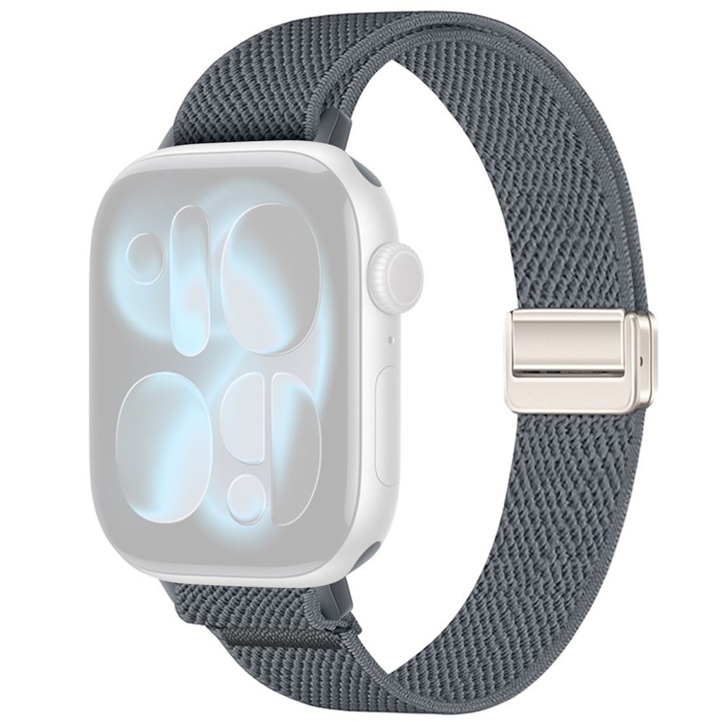Apple Watch 42/41/40/38mm Smalt Klockarmband i Nylon - Mörkgrå