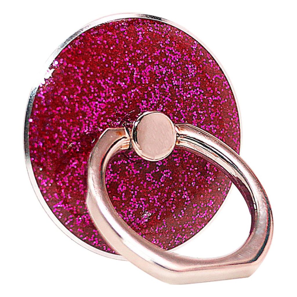 Glitter phone ring holder with kickstand – rosa