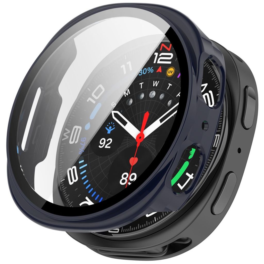 Samsung Galaxy Watch9 44mm Deksel med skjermbeskytter i glass - Blå