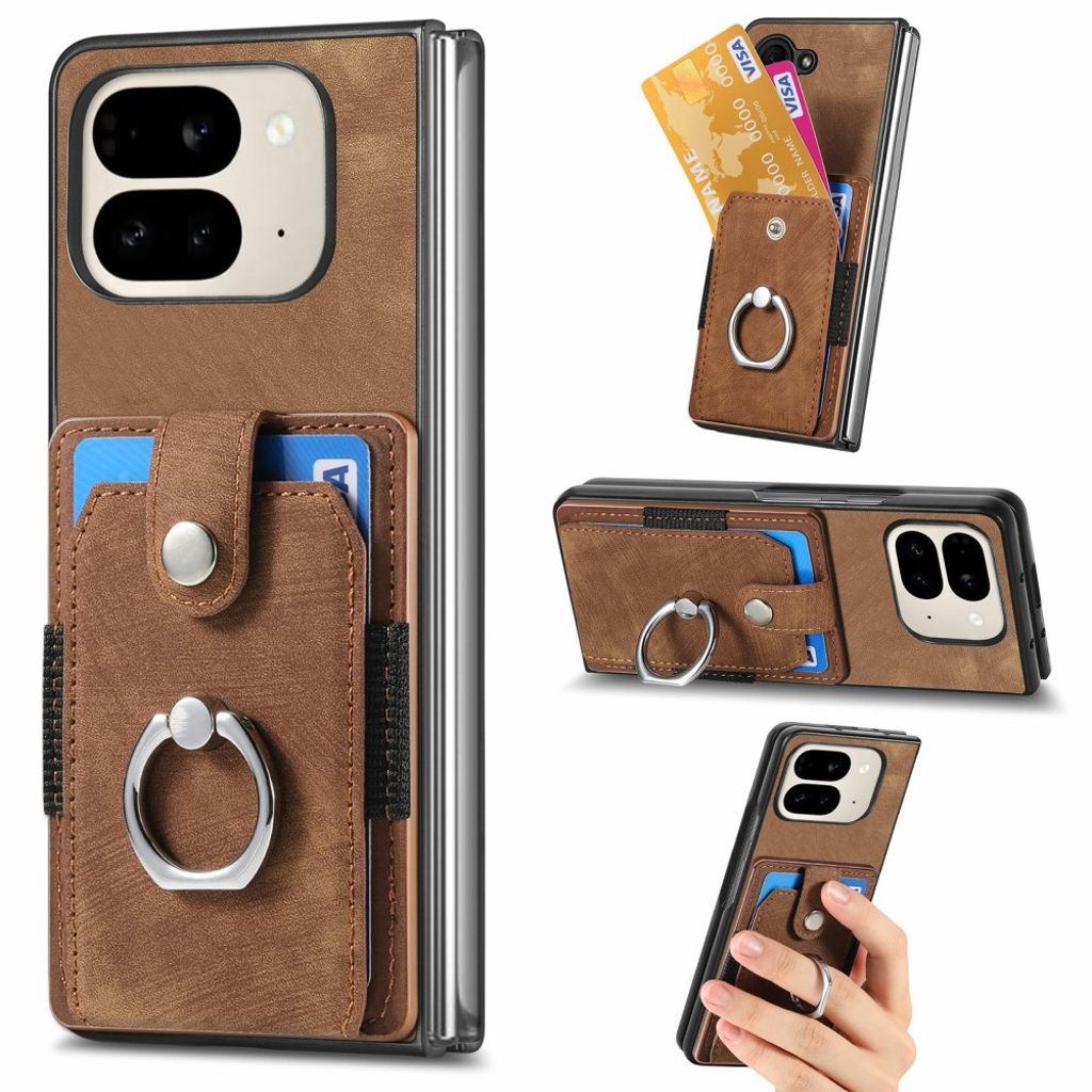 Google Pixel 9 Pro Fold 5G Cover med Stativ - Brun