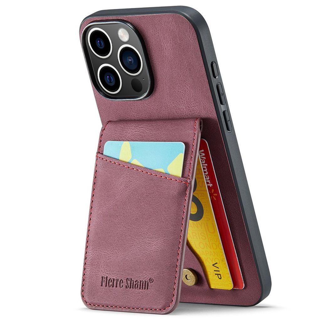 FIERRE SHANN iPhone 16 Pro Deksel med Kortspor - Rød