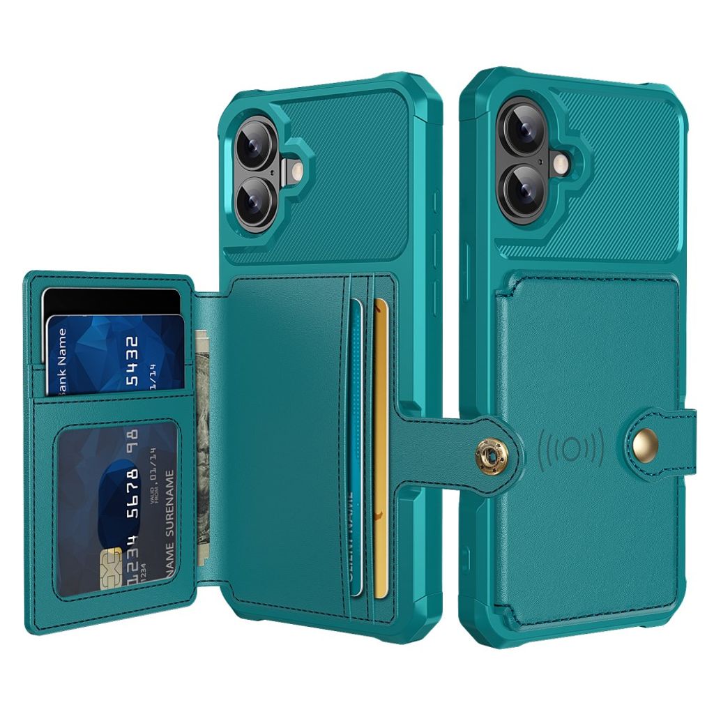iPhone 16 Plus Case with 5 Card slots - Green