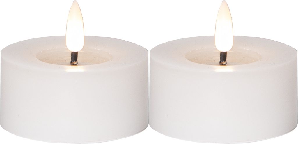 LED Värmeljus Flamme Flow 55mm, 2-pack Vit