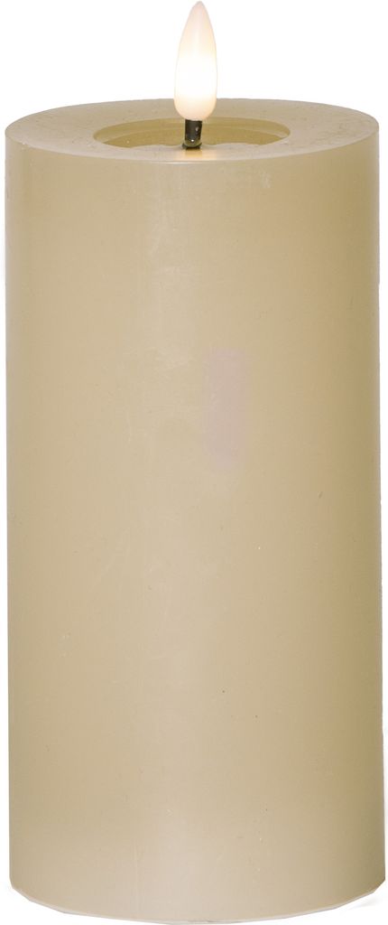 LED BLOCKLJUS FLAMME FLOW BEIGE / 17,5 CM / TIMER