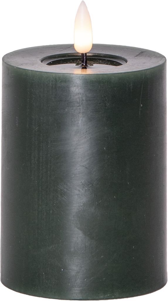 LED BLOCKLJUS FLAMME FLOW GRÖN / 12,5 CM / TIMER