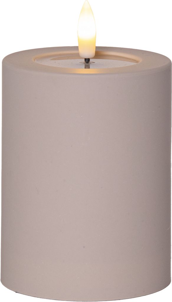 LED BLOCKLJUS FLAMME SOFT BEIGE / 12,5 CM / TIMER / INOMHUS/UTOMHUS