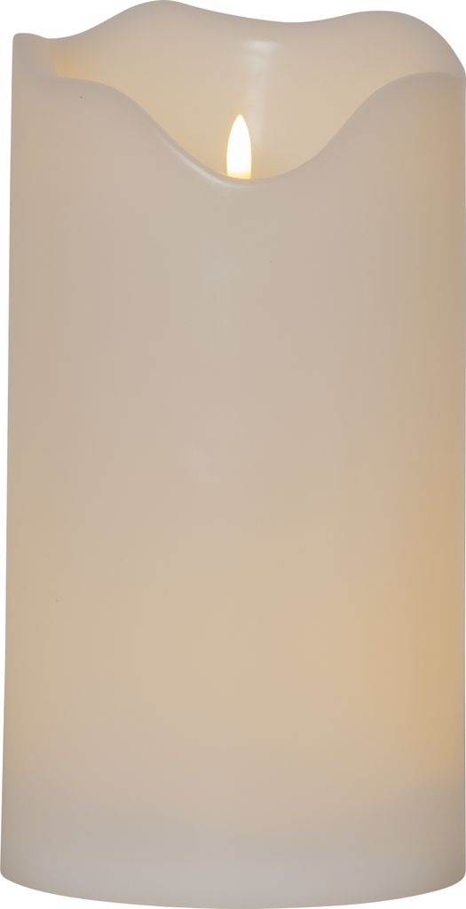 LED BLOCKLJUS FLAMME GRAND VIT / 30 CM / TIMER / UTOMHUS