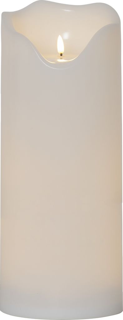 LED BLOCKLJUS FLAMME GRAND VIT / 40 CM / TIMER / UTOMHUS