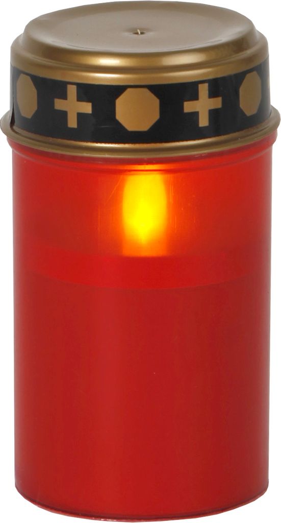LED GRAVLYS SERENE / RØD / 12 cm / BATTERI / TIMER / UTENDØRS