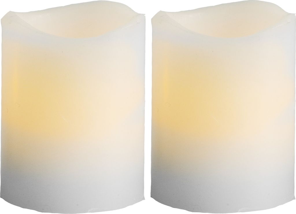 LED Blokklys 2-pakk May 6 cm – Hvite med innebygd timer