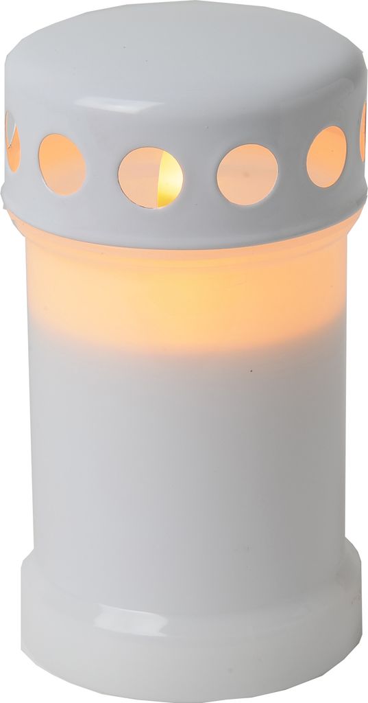 LED GRAVLYS SERENE / HVIT / 12 cm / BATTERI / TIMER / UTENDØRS