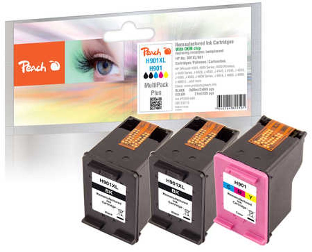 HP 901XL/901 blekkpatron multipakke svart/farge for HP