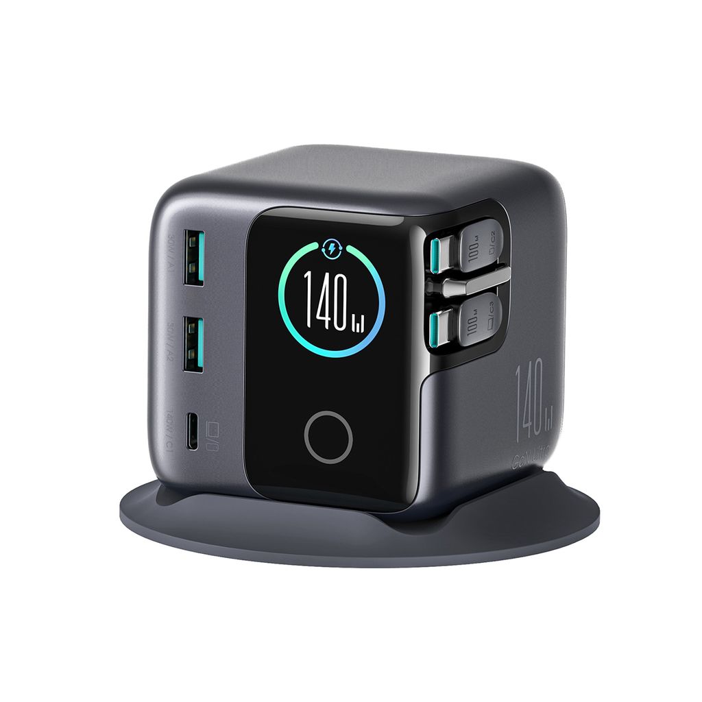 JOYROOM PODIX JR-TRD01 140W 5-in-1 GaN-latausasema - Harmaa