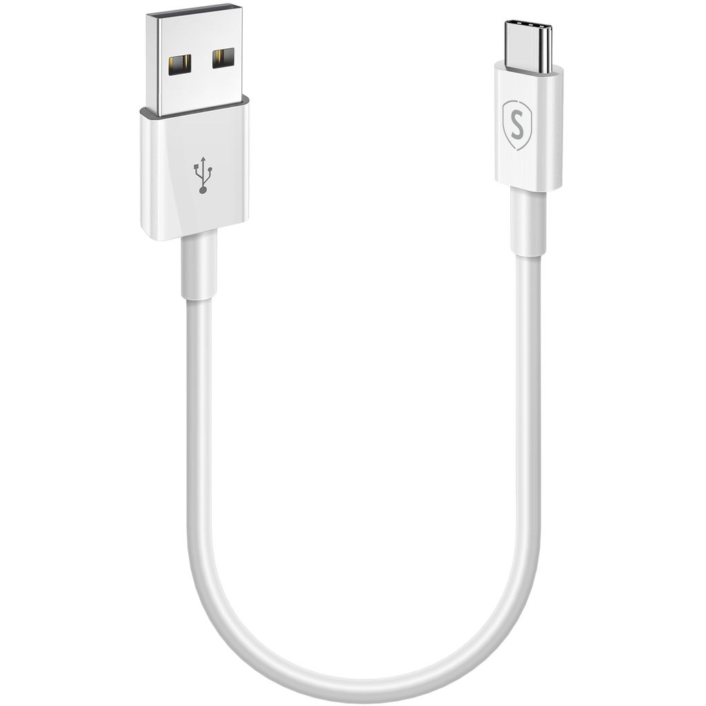 SiGN USB-C-kaapeli pikalataukseen 2,4 A, 0,25 m - valkoinen