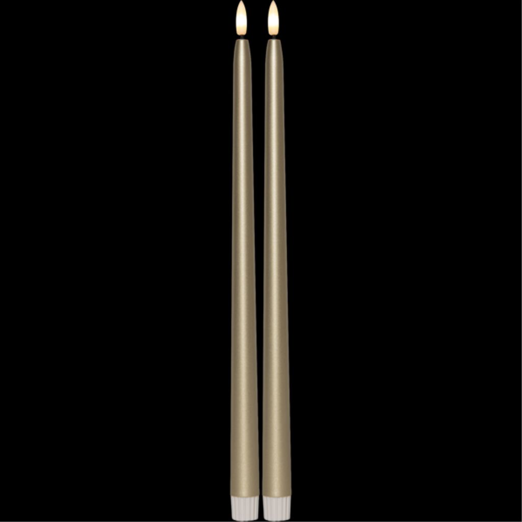 Star Trading LED antikt lys Flamme Metal 39 cm, 2-pak - guld