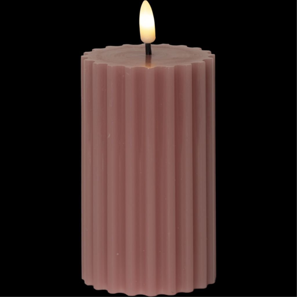 Star Trading LED-blokklys Flamme Stripe 15 cm – rosa