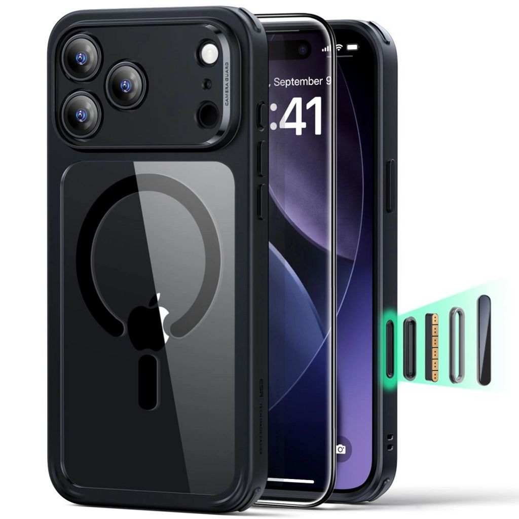 ESR Classic Hybrid MagSafe Set Case & Screen Protector for iPhone 17 Pro - Clear Black