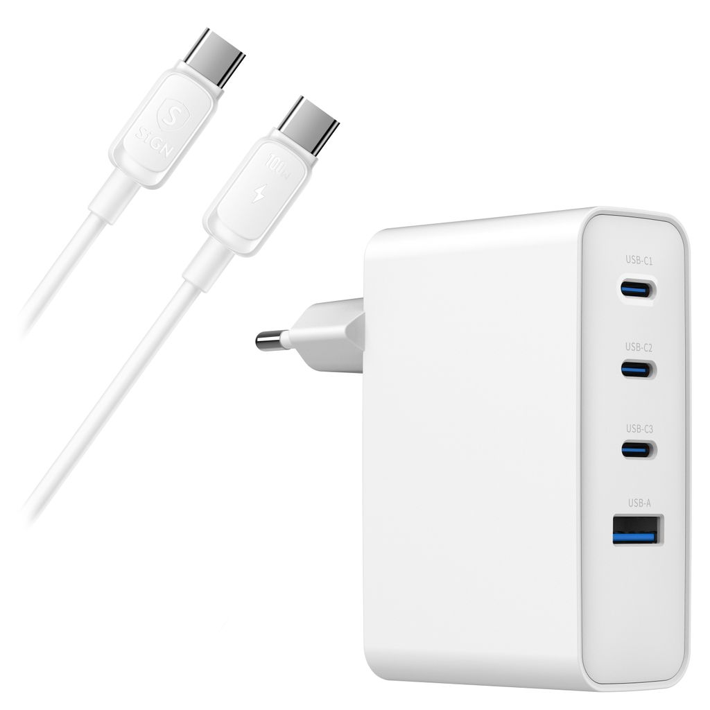 Extreme snellader 100 W voor Samsung, mobiel, laptop + 100 W USB-C-kabel