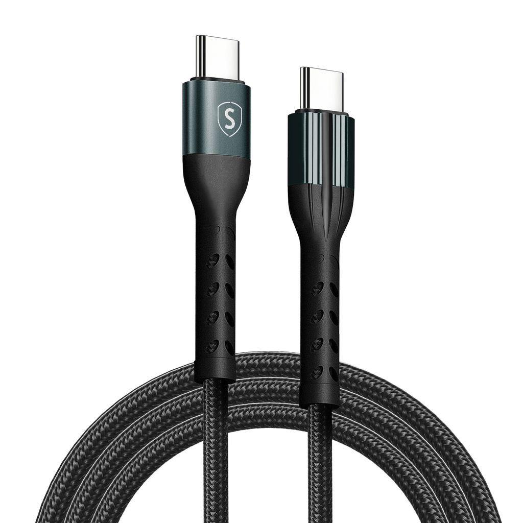 SiGN Cafule QC 3.0, USB-C PD, 3A, 60W, USB-C- USB-C-kaapeli 2m - Musta