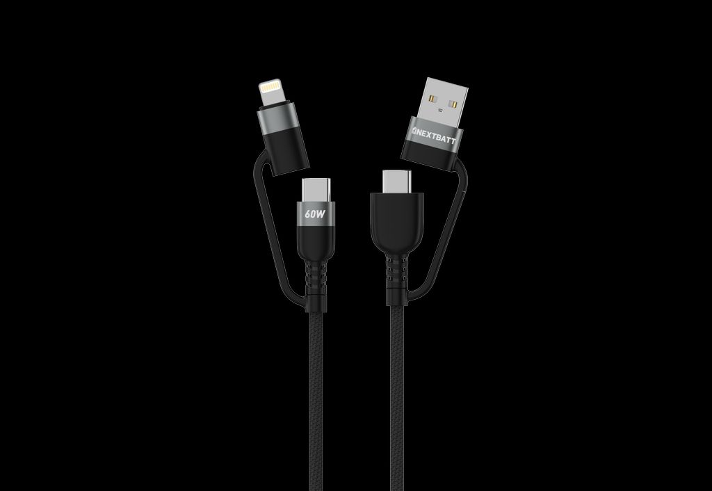 NextBatt 4-in-1 -pikalatauskaapeli 60W monitoiminen
