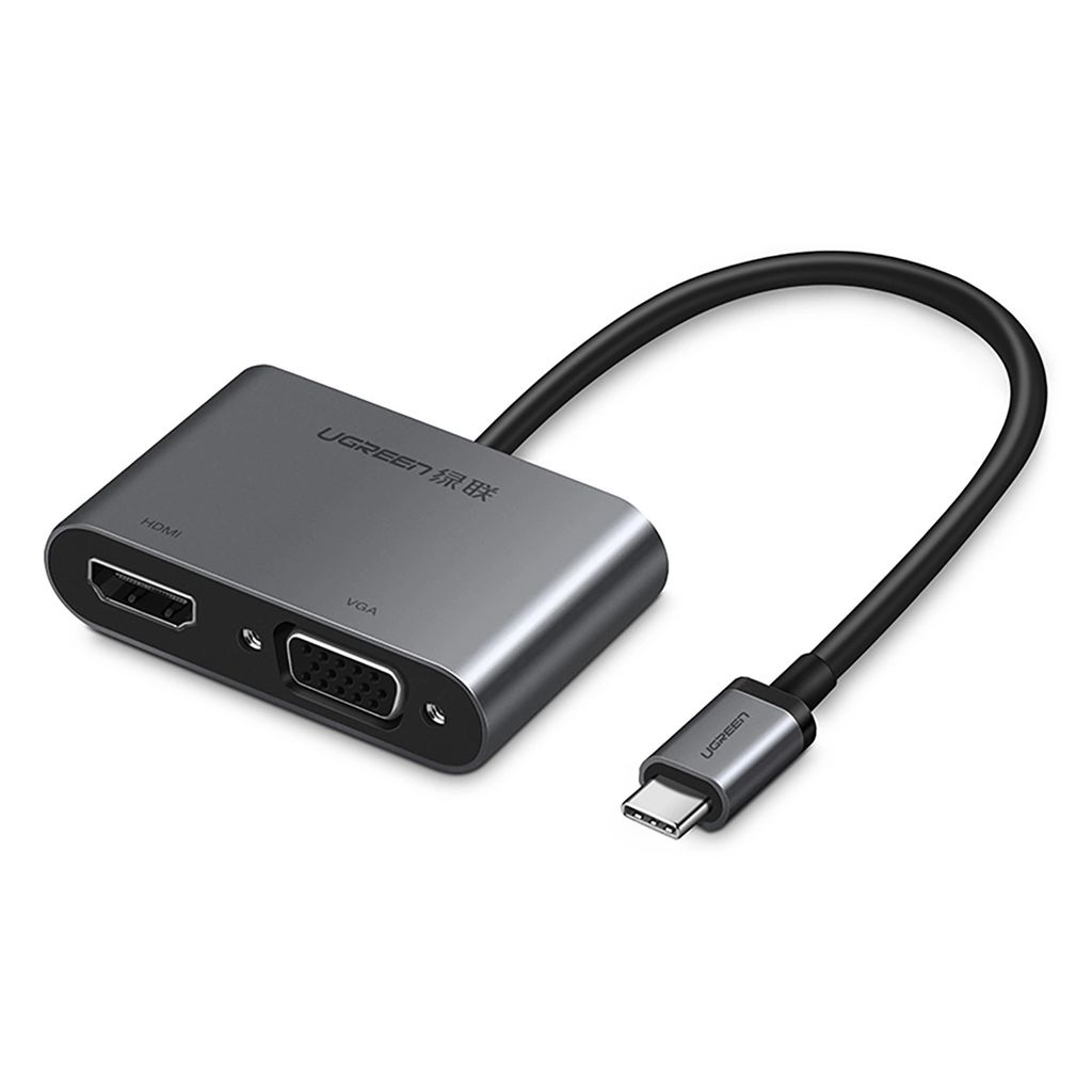 Ugreen adapter USB-C na HDMI / VGA / USB-A 3.0 / USB-C PD - Szary