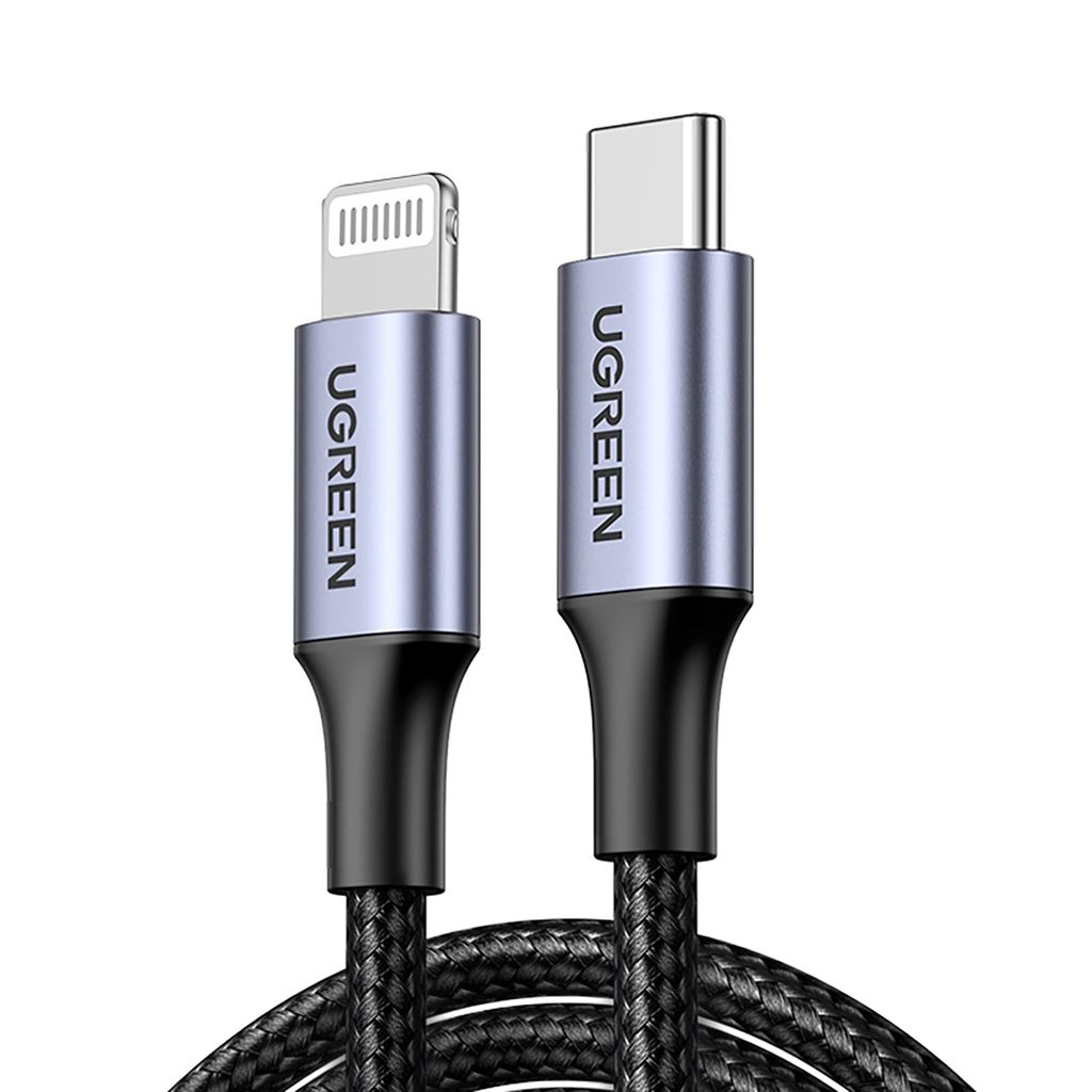 Ugreen Lightning til USB-C 2.0 MFI-kabel, 1,5 m - Grå