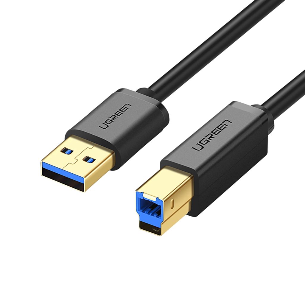 UGreen kabel USB-A 3.0 do USB-B do drukarki, 5Gbps, 1m - czarny