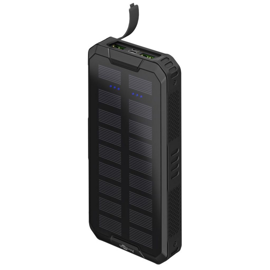 Goobay Solar powerbank 20000mAh USB-C/2x USB-A 18W PD - Czarny