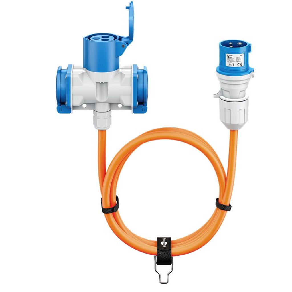 Goobay CEE-adapterkabel, CEE-kontakt till 1x CEE-koppling/2x ...